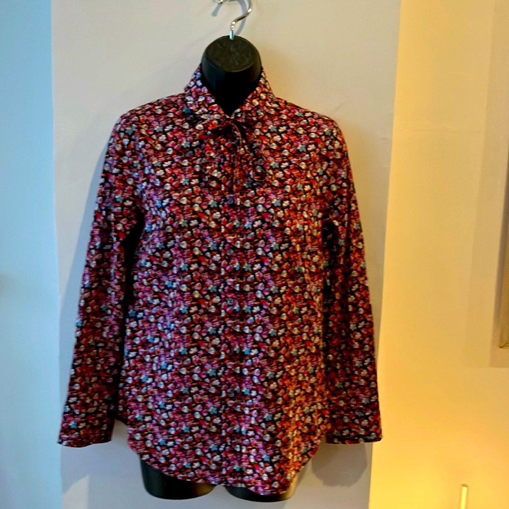 J.Crew Liberty of London Floral button down with neck tie